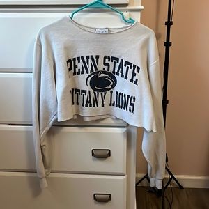 cropped white penn state sweatshirt